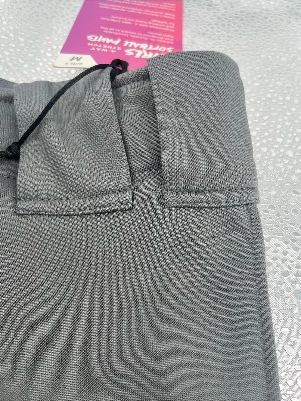 RIP-IT Girls' 4-Way Stretch Softball Pants in Charcoal, Size Medium 8/10 Y kids